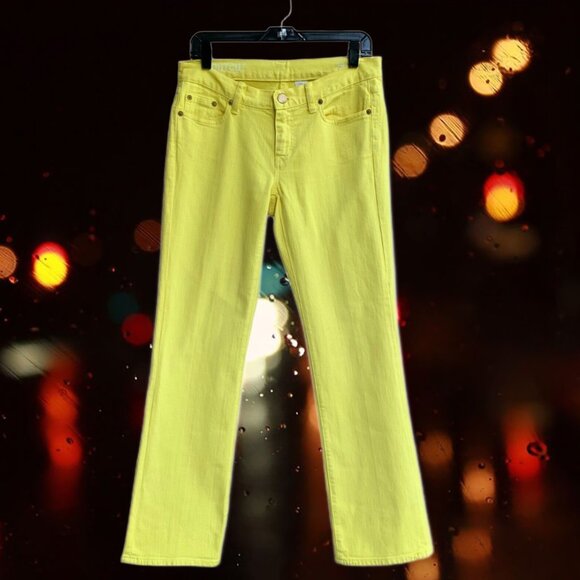Women's Boot Cut Low Rise Jeans Bright Yellow - Picture 2 of 14